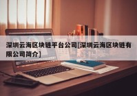 深圳云海区块链平台公司[深圳云海区块链有限公司简介]